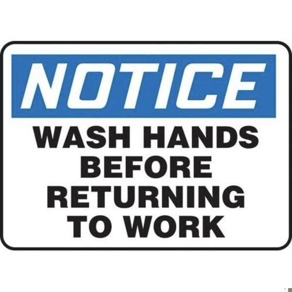 Accuform OSHA NOTICE SAFETY SIGN WASH HANDS MRST822VS MRST822VS - main